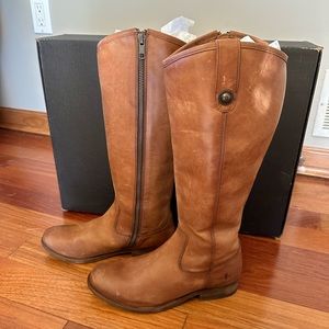 New Frye Cognac Riding Boots, Size 7